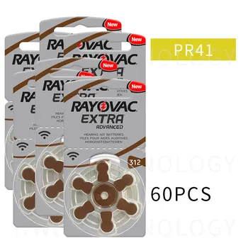 10 опаковки (60 бр.) оригинални батерии за слухови апарати на максимална ефективност. Цинковая въздушна батерия 312/A312/PR41 за слухови апарати CIC Безплатна доставка!