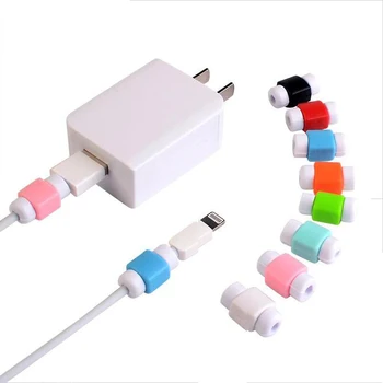 100 бр./лот, сладък протектор кабелни слушалки за iPhone, USB, цветни зарядно устройство за пренос на данни, джоб за кабел на слушалки protetor de cabo