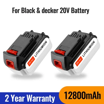 100% Оригинална Литиево-йонна Акумулаторна Батерия 20 В 12800 ма, Подмяна на електрически инструменти за BLACK & DECKER LB20 LBX20 LBXR20