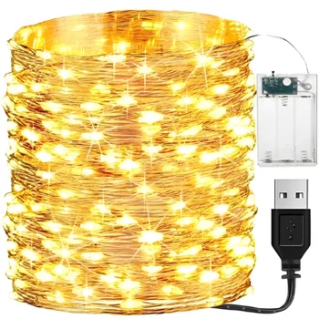 2/3/5/10 М LED Меден Проводник Гирлянди USB/Батерия Страхотна Светлина Венец Лампи за Фестивала на Сватба Парти Външно Коледна Украса