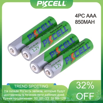 2/4/8/12/28/50 бр PKCELL AAA Батерия 3A 1,2 В Ni-MH AAA Акумулаторна батерия, Батерия С ниско саморазрядом Aaa Батерия 850 mah