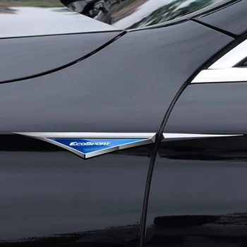 2 бр./компл., автомобилно крило, стикер от неръждаема стомана, отличителни знаци, емблема, украса на екстериора за Ford ECOSPORT, автомобилни аксесоари