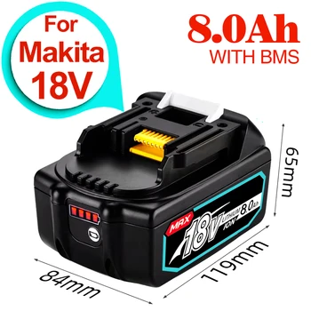 2023 Усъвършенстван 18v Makita BL1860 BL1850B BL1850 BL1840 BL1830 BL1820 BL1815 LXT-400 Преносим литиева Батерия