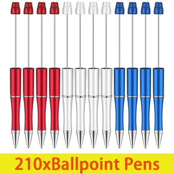 210 бр. химикалки, писалки топчета, химикалки, направи си сам, многоцветен химикалка писалка, черно мастило, за жени, за деца