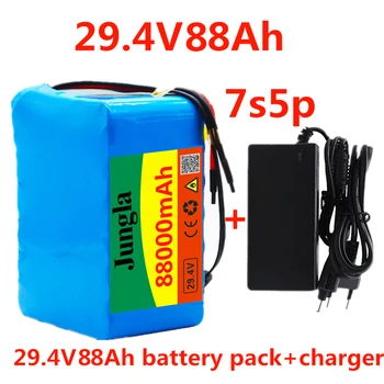 24 В 88Ah 7S5P батерия 250 W 29,4 В 88000 ма литиево-йонна батерия за инвалидни колички, електрически мотор и пакет с BMS + зарядно устройство