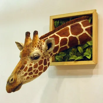 3D рамка с жирафа, креативен стенен висулка, която симулира животно ръчна изработка, украса на хола