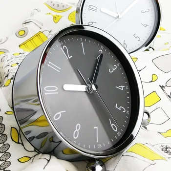 4-инчов нощни alarm clock, прости творчески часовници с метални плотове, детски часовници за пробуждане на учениците, безшумни кварцов часовник