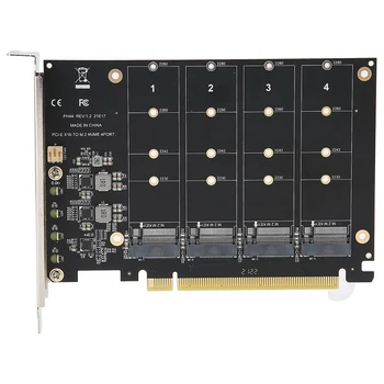 4-Портов M. 2 NVMe SSD-диск с ключ PCIE X16M за конвертиране на твърд диск в Четец на Карти за разширяване на скорост на предаване на данни 4 x 32 gbps (PH44)