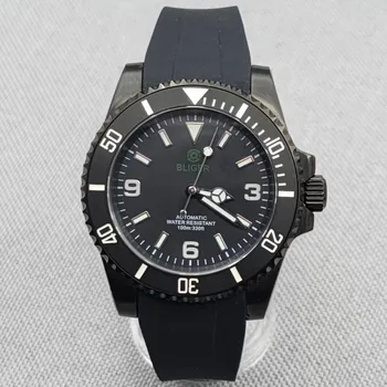40 ММ PVD черна каишка от каучук часовници е от неръждаема стомана 50 м Водоустойчив японски механизъм NH35