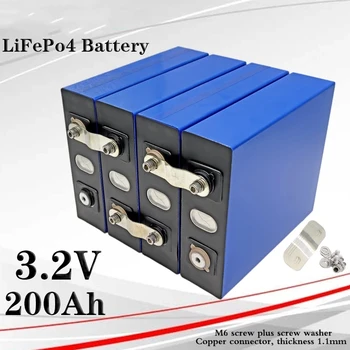 4ШТ 3.2 В 200Ah Lifepo4 батериите, 12 В 24 В литиево-желязо-фосфатный акумулаторен блок Слънчев каравана акумулаторен блок, ЕС и САЩ внасят