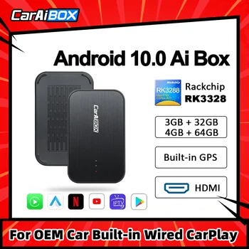 Android, 10.0 Безжичен адаптер Carplay Carplay Auto AI Кутия за Toyota, Volvo, VW Audi Skoda Benz, Ford, Opel, Honda, Suzuki, Peugeot, Kia