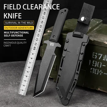Arao DuoClang Студен Танто Нож С Фиксирано Острие Kydex Обвивка 7CR13MOV Стоманен Нож Ловен Нож Тактически Нож е Инструмент за Оцеляване
