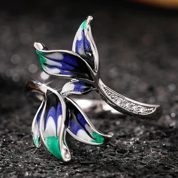 CAOSHI Нов дизайн, цветен пръстен на палеца, дамски бижута за юбилей, блестящи циркониеви аксесоари за жени, изискан подарък