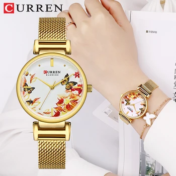 CURREN Луксозни кварцов мъжки часовник в минималистичен стил, мода водоустойчив ръчен часовник за жени, елегантни дамски часовници, подарък Reloj Mujer