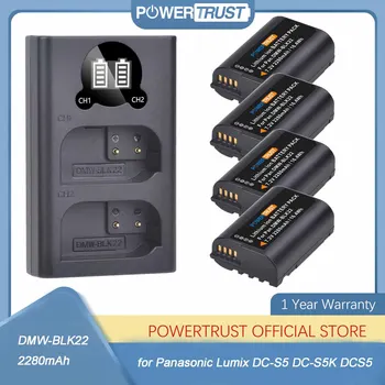 DMW-BLK22 2280 ма DMW BLK22 DMWBLK22 Батерия и led USB Зарядно Устройство за Panasonic Lumix DC-S5 DC-S5K DCS5 DCS5K GH6 GH5 BLK22