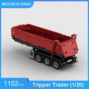 MOC Строителни блокове Ремарке-триппер в мащаб 1/20 и модел камион за събиране на череши САМ Събрание тухли Превозни играчки, Подаръци 1182 бр.