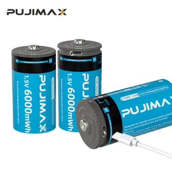 PUJIMAX C Размер на 1,5 На Литиево-йонни Батерии 6000 МВтч Тип-C Батерия За Електронно Пиано Геймпад Аксесоари За Бойлери