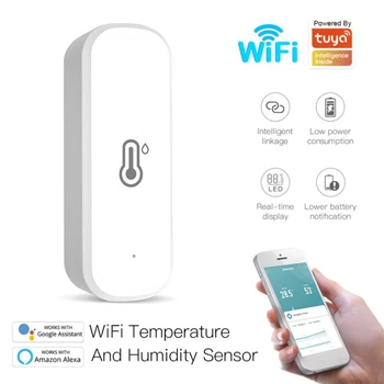 Sasha ZigBee/Wifi интелигентен сензор за температура и влажност на въздуха, гласово управление, система за сот алармени системи 