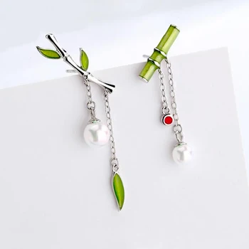 Trend Koreanische Frische Asymmetrische Modellierung Drop Ohrringe Vertraglich Schöne Perle Frauen Vintage Stil Senior Ohrringe