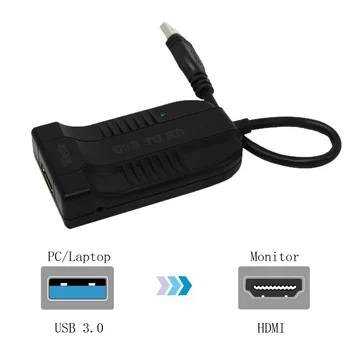 Wiistar USB3.0 Конвертор USB3.0 в HDIM Converter HD 1080P от USB-HDMI за Аудио Видео Адаптер за HDTV Windows7/8