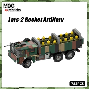 WW2 Военна Машина Серия Lars-2 Ракета Въоръжени с Артилерия Камион Монтаж на MOC Градивен елемент на Модел DIY Играчки Детски Коледни Подаръци