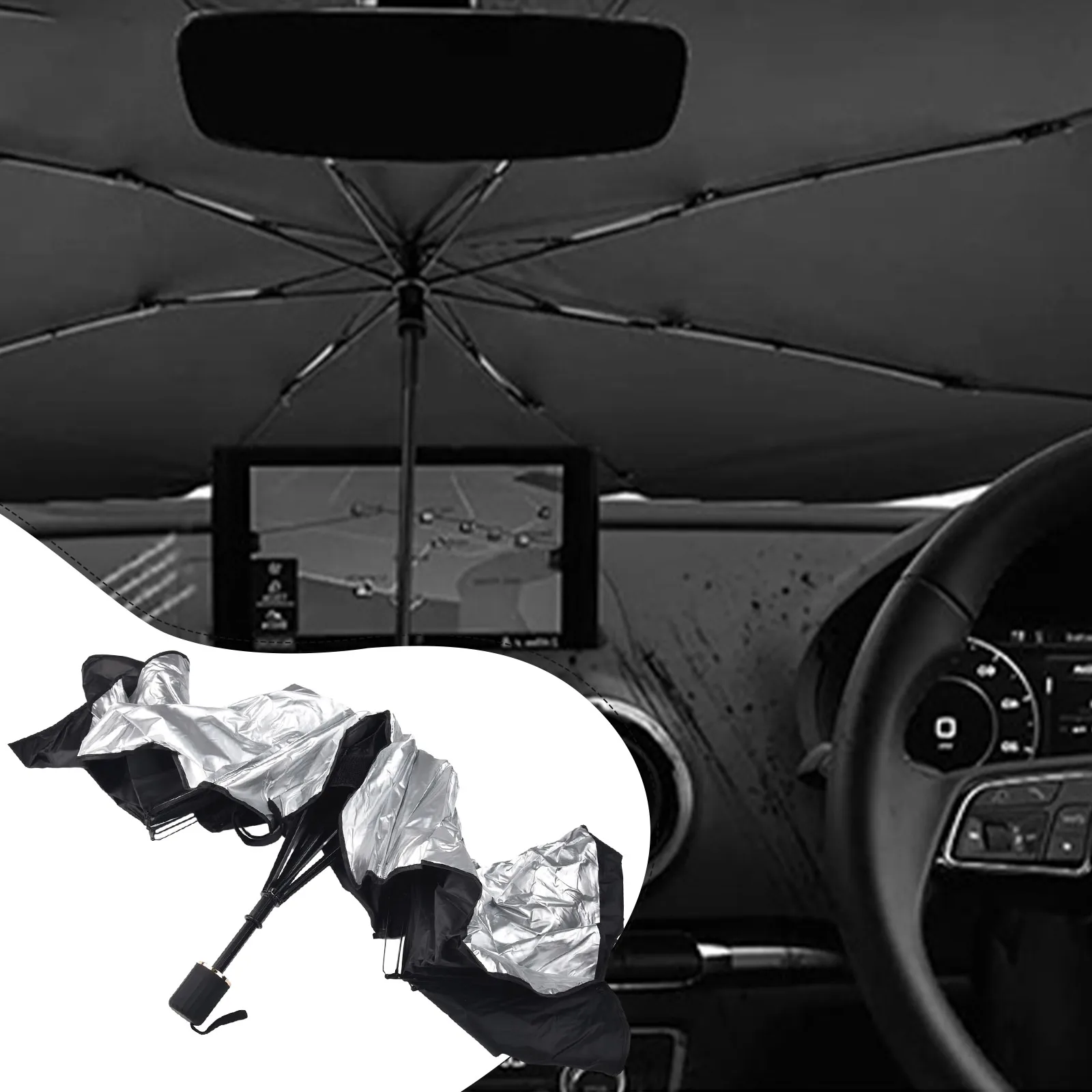 1 бр. сенника на предното стъкло на автомобила, козирка, отразяващи uv лъчи, чадър, предна козирка, защита от слънцето