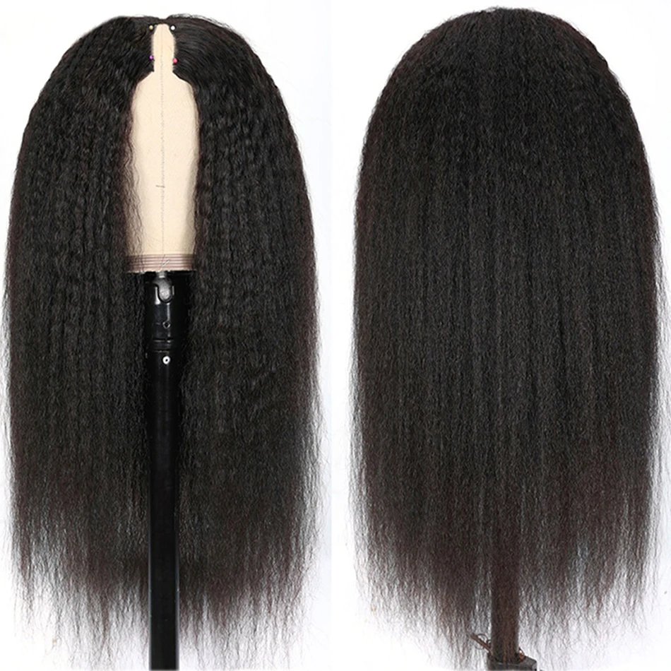 12A Бразилски U-образна форма на перука от 100% човешка коса, без пропуски, извратени права перука за жени, без лепило, органични директни перуки, изработени от човешка коса Яки