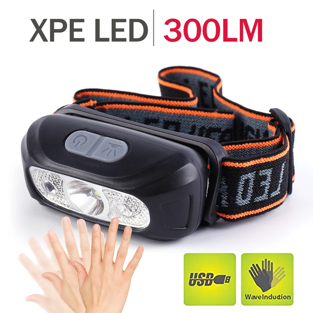 USB Мини акумулаторна светодиодна светлина XPE с датчик за движение на тялото, светлина, лампа за къмпинг, уличен лампа, преносим фенер за риболов