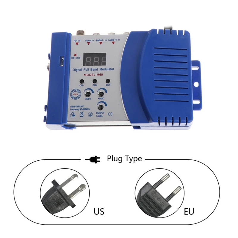Автоматично радиочестотни модулатор o видео TV converter UHF Усилвател на сигнала САЩ/ЕС штекерный инструмент