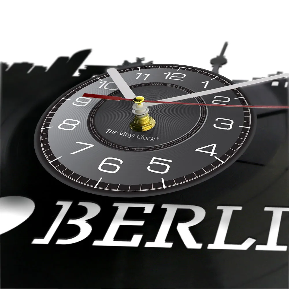 Аз обичам Берлин, Германия, градски пейзаж, vinyl плоча, стенни часовници, Берлин пейзаж, художествени винил дискове, часовници за бродерия, немски спомен за пътуване
