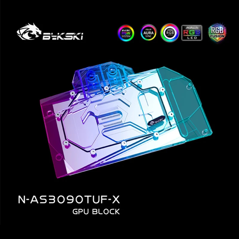 Воден блок Bykski се Използва за ASUS TUF RTX 3090 O24G GAMING/TUF RTX3080 O10G GAMING GPU Карта/ Меден Блок / Задната част на панела RGB AURA