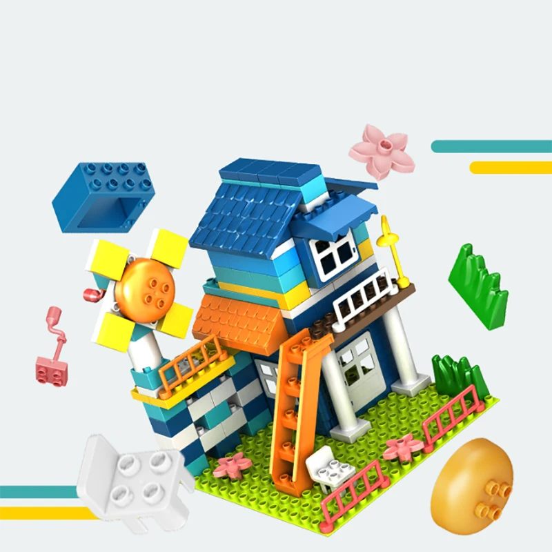 Детски класически строителен къща Пластмасови блокове САМ творчески тухли на Едро начална образование детски играчки Блок коледен подарък