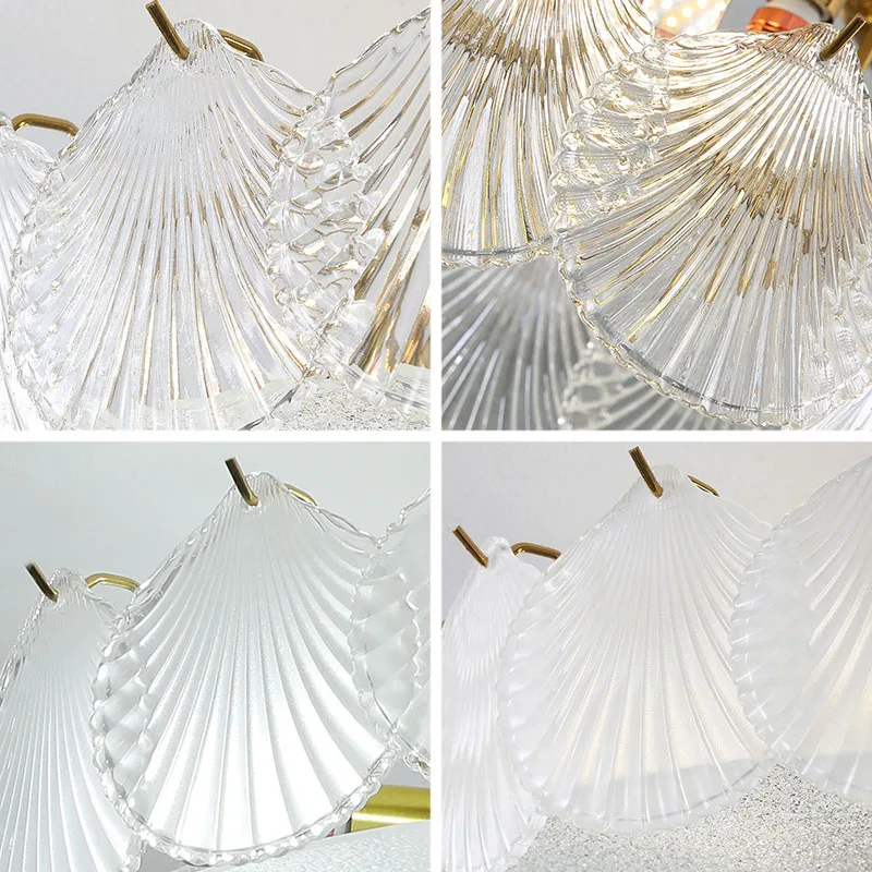 Модерна минималистичная френска луксозна стъклена полилей с листа от гинко Таванна полилей за хола спални Led осветление в помещение с кристали