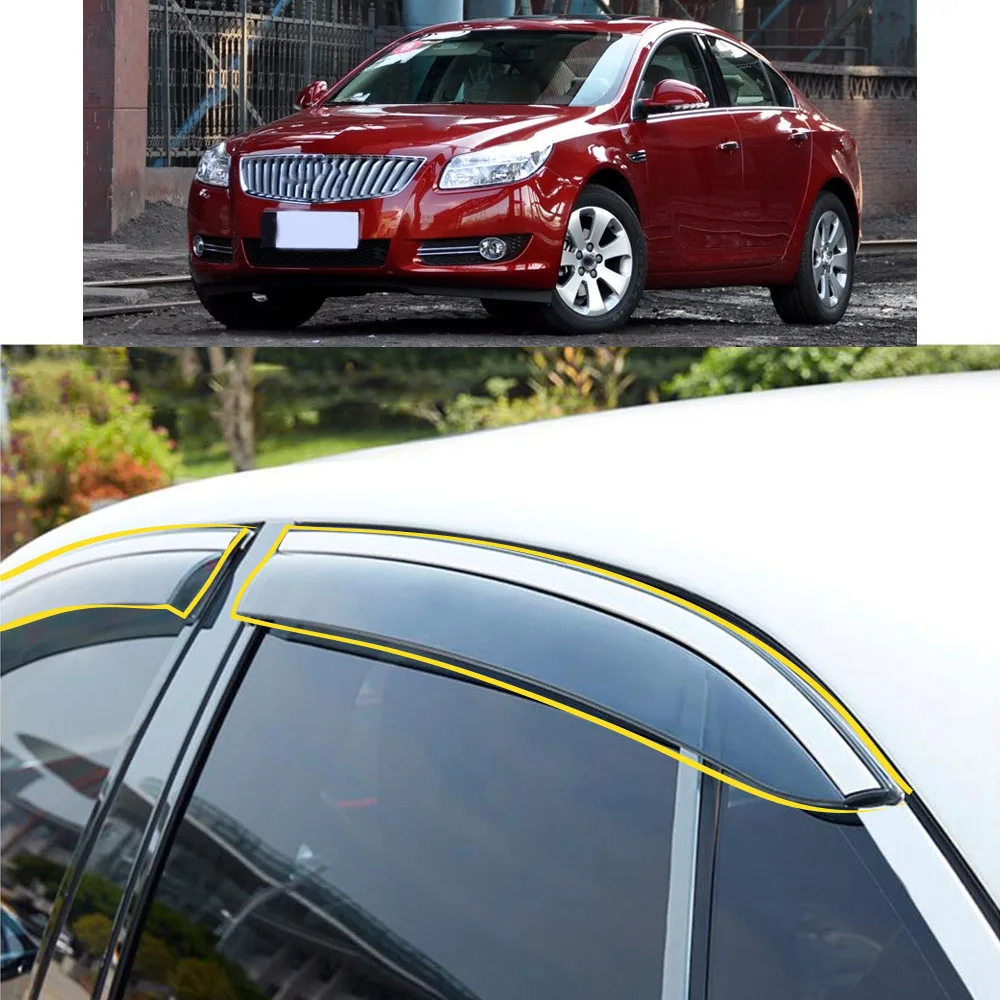 Стикер за автомобил, пластмасово стъкло, вятърна козирка, за защита от дъжд/слънце, отдушник за BUICK Regal 2009-2010 2011 2012 2013 2014-2015 2016