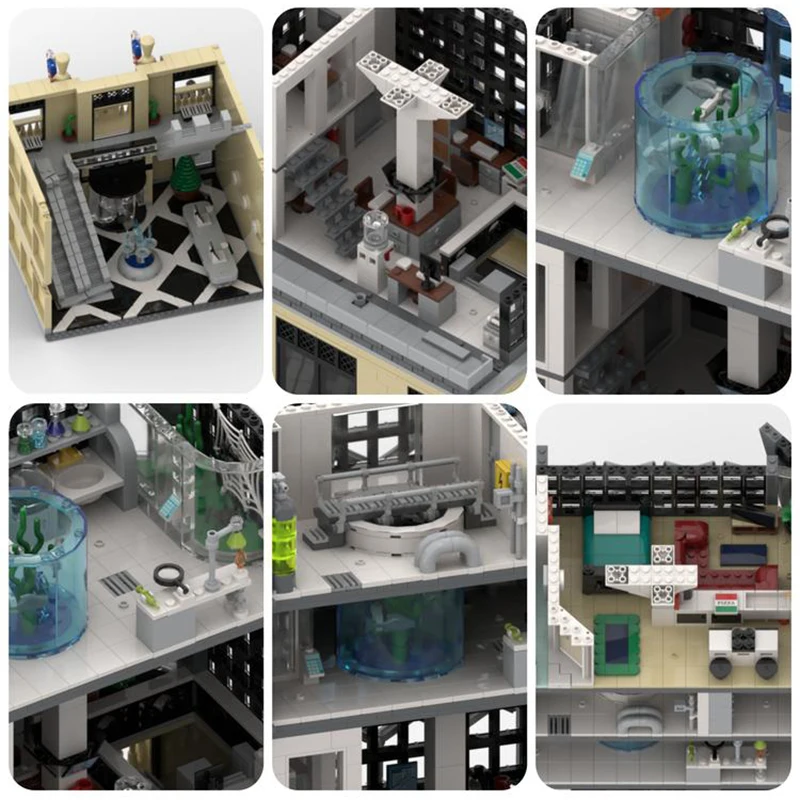Филм-Man MOC Градивен елемент Oscorp Кула Модел Технически Тухли DIY Монтаж на Модулна Архитектура, Гледка Към Улицата Играчка За Подарък