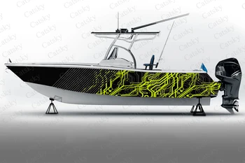 Абстрактен геометричен вектор, нерегулярная стикер на лодката, опаковане, водоустойчив винил стикер на морска лодка