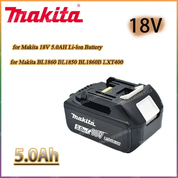 Акумулаторна Батерия Електроинструменти Makita 18V 5.0 Ah с Led Литиево-йонна батерия Заместител на LXT BL1860B BL1860 BL1850