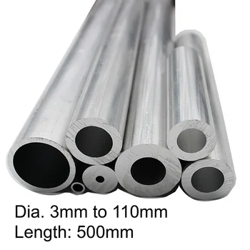 Алуминиева тръба 6061 външен диаметър от 3 мм до 110 мм Дължина 500 мм и по индивидуална поръчка на
