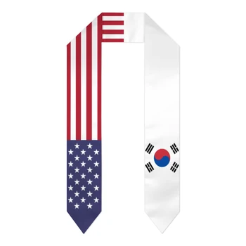 Бала колан, Южна Корея и САЩ, орар с флага на Съединените Щати, шалове, маски за завършилите, подаръци за международна студентска гордост Scraf