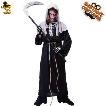 Възрастните мъжки костюми Мрачно жнеца, cosplay, Пурим, черна мантъл, дрехи, мъжки костюми за ролеви игри на Хелоуин костюми жнеца