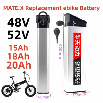 Дания MATE X 48V 20Ah 52V 15Ah 18Ah Сменяеми Литиево-йонна Батерия за электровелосипеда за Складного на Велосипед, Със зарядно устройство 2A