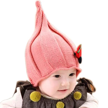 Детска шапка на елф за момчета и момичета, детски шапчица от 5 до 36 месеца, детска вязаная топла шапка, вълнени шапки магьосник, зимна мода