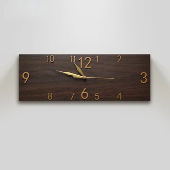 Европейски ретро правоъгълни дървени стенни часовници за всекидневна, домашен кабинет, творчески часове, индивидуален декор за стаята, ZY50GZ
