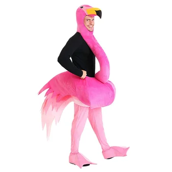 Животни и птици Хелоуин Детска ден сценичното представяне е една чудесна идея възрастен костюм фламинго