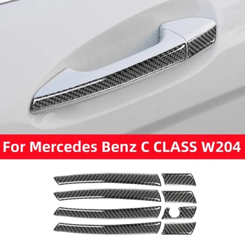 За Mercedes Benz C CLASS W204 2007-2013 Външна врата копчето на колата декоративна тампон стикер от въглеродни влакна модифицирани аксесоари