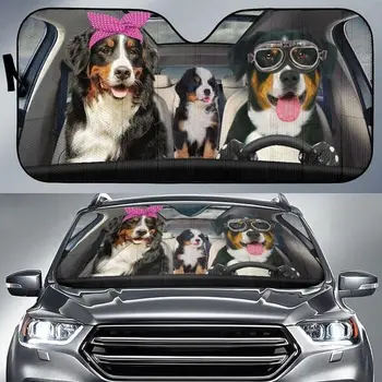 Забавна Бернская Превръзка на Главата за шофиране в планините и Очила За кучета, Семеен Автомобил Козирка, Подарък за Бернската мама Посока, Предното Стъкло на превозното средство Du