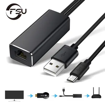 Захранва от Micro USB към RJ45 10/100 Mbps мрежов Адаптер карта USB Lan Ethernet за Пожар TV Stick Chromecast Ultra Audio