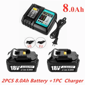 Истински батерия 18V 8.0 Ah BL1860 18650 Литиево-йонна акумулаторна батерия за makita 18v батерия 8Ah BL1850 BL1880 BL1860B LXT400