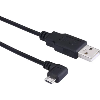 Кабел USB 2.0 A към Micro-USB под прав ъгъл от 90 градуса Кабел зарядно устройство за автомобилни видеорегистратора GPS Навигация DVR Камера камера 1 м 2 м 3 м