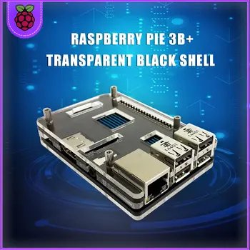 Калъф Raspberry pie 3Б + прозрачен черен двуцветен калъф е съвместим с raspberry pie 3Б/3Б + може да се свърже с 3,5-инчов широк дисплей